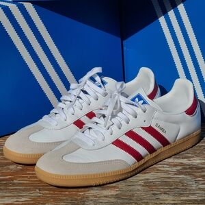 Adidas Samba White and Red Men's Shoes